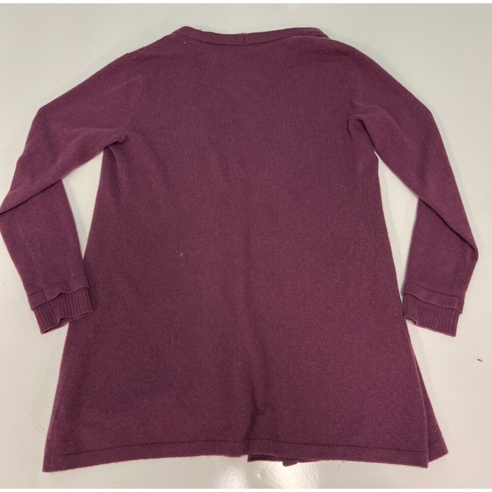 Saks Fifth Avenue Cashmere Cardigan Sweater Women's L Large Purple Open Front - Picture 4 of 5